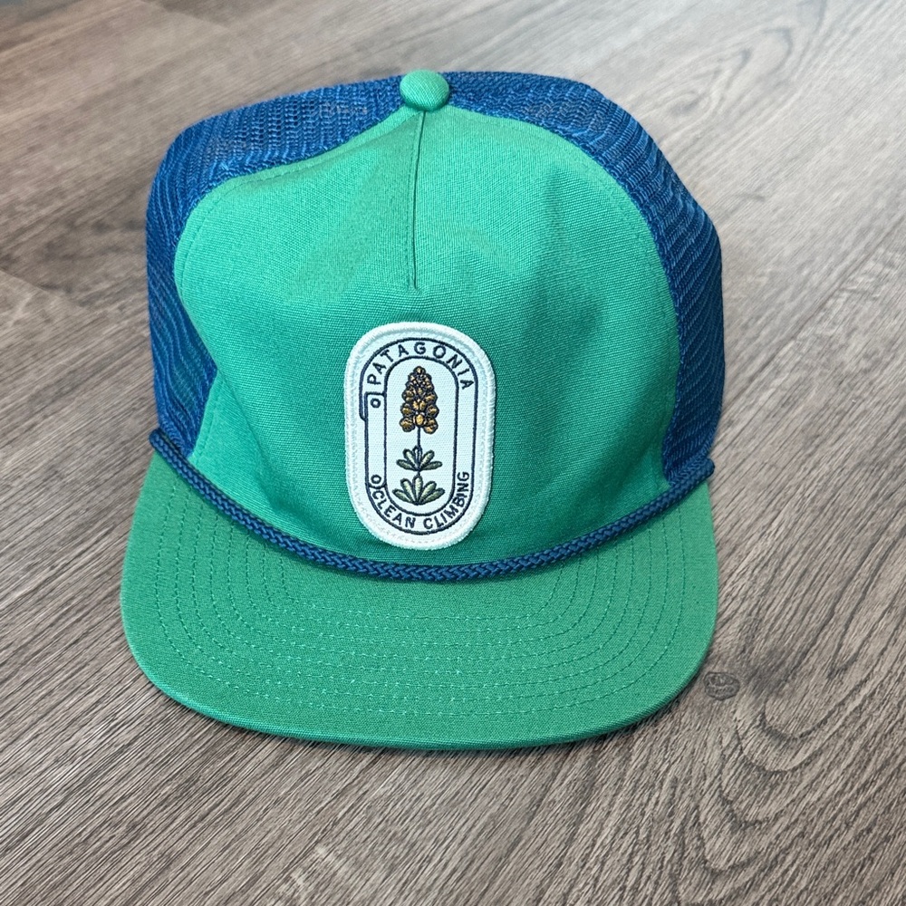 Patagonia Green and Blue Ocean Climbing Trucker Hat